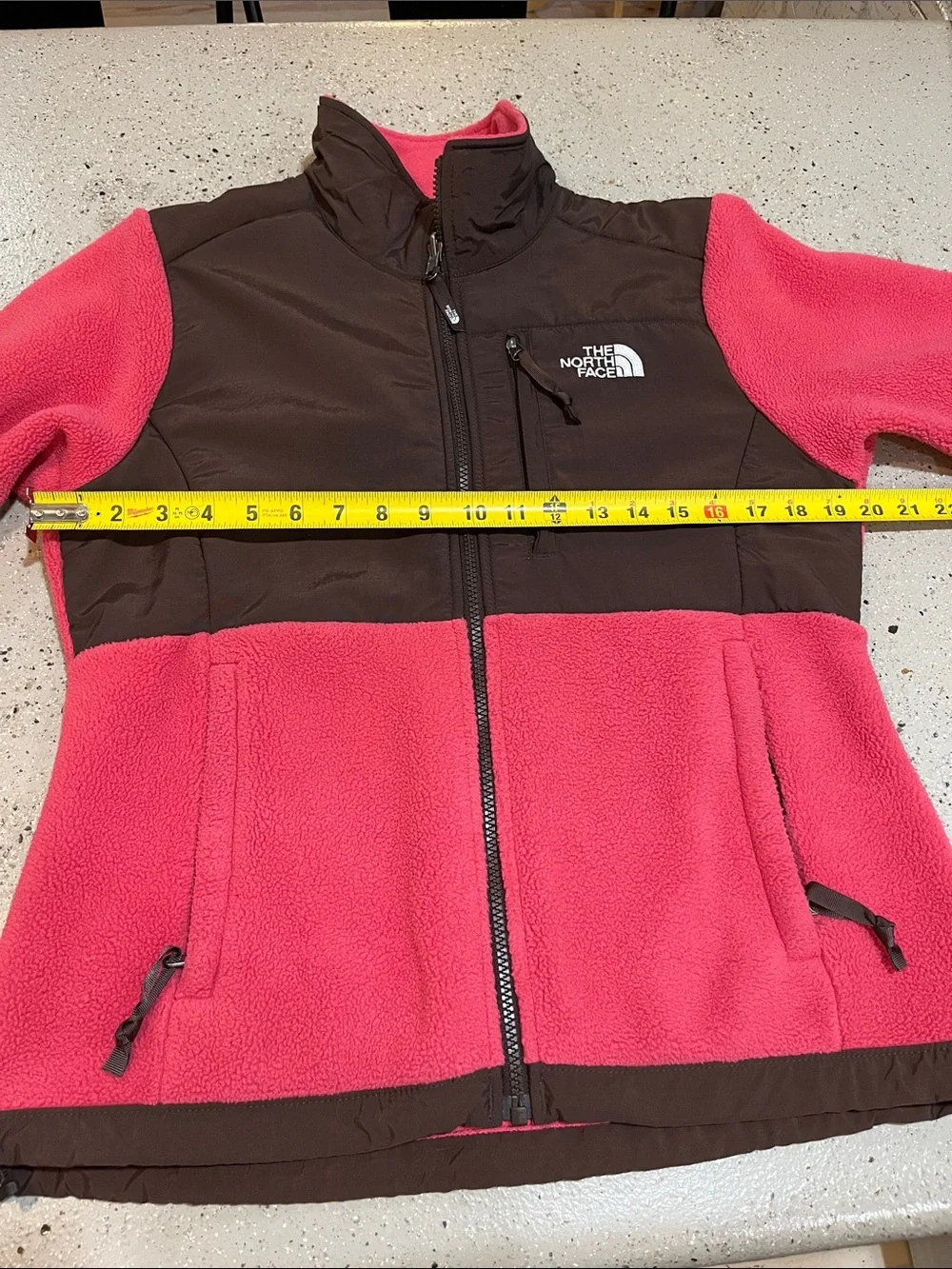 THE NORTH FACE POLARTEC WOMENS ZIP FRONT TWO TONE JACKET BROWN RED SIZE SMALL_12